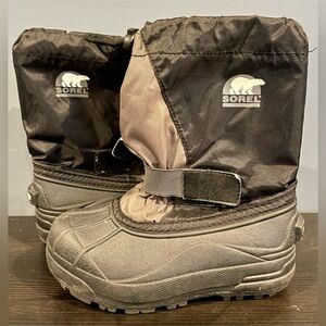 Sorel Kids Black Snow Boots Size 12 Fleece Inserts
